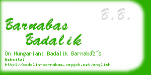 barnabas badalik business card